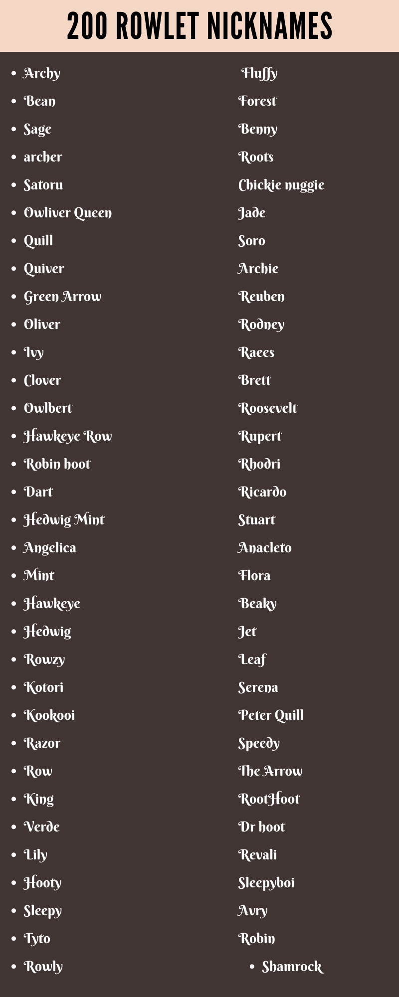 Rowlet Nicknames