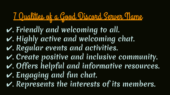 7 qualities of good discord server name