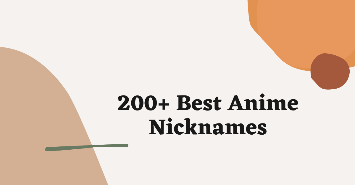Anime Nicknames