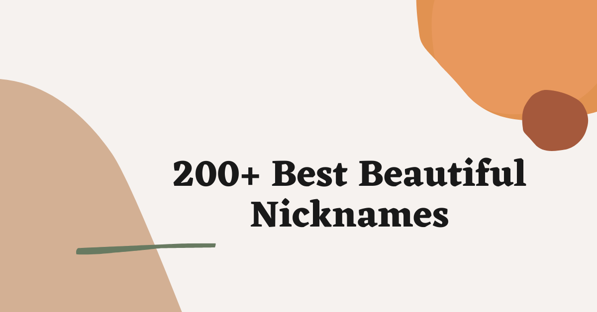 Beautiful Nicknames