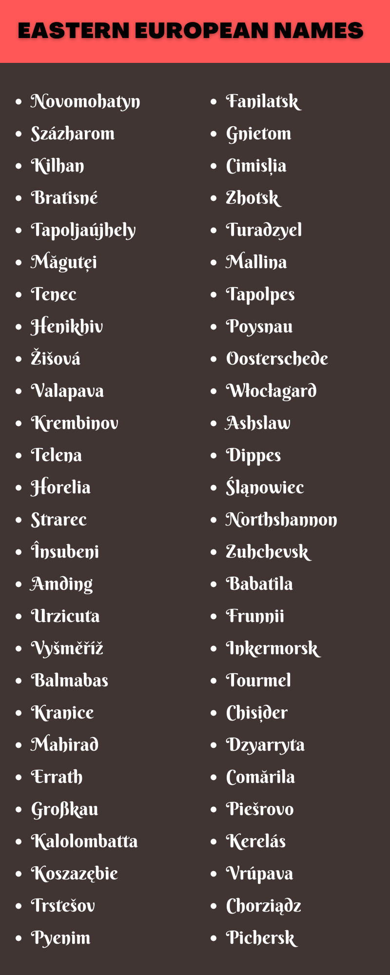 Eastern European Names
