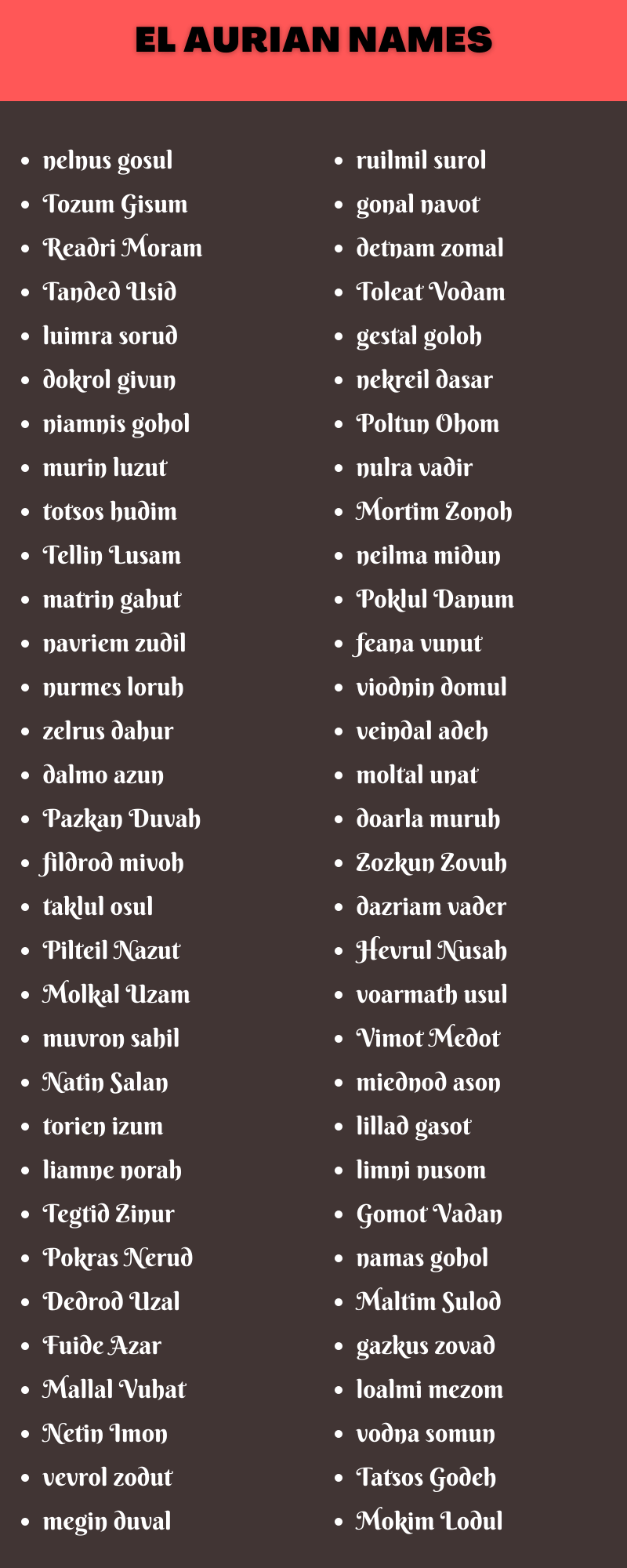 El Aurian Names