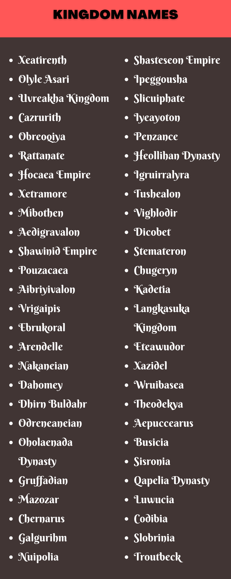 400 Fantasy Kingdom Name Ideas and Suggestions