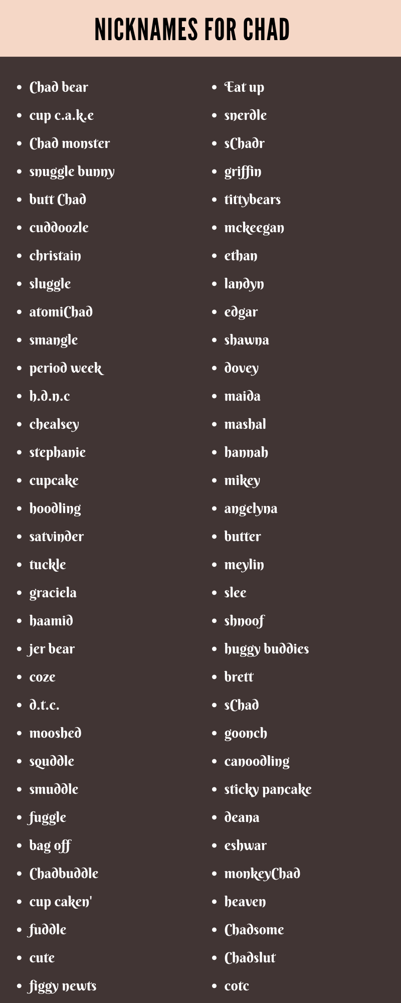 Nicknames For Chad
