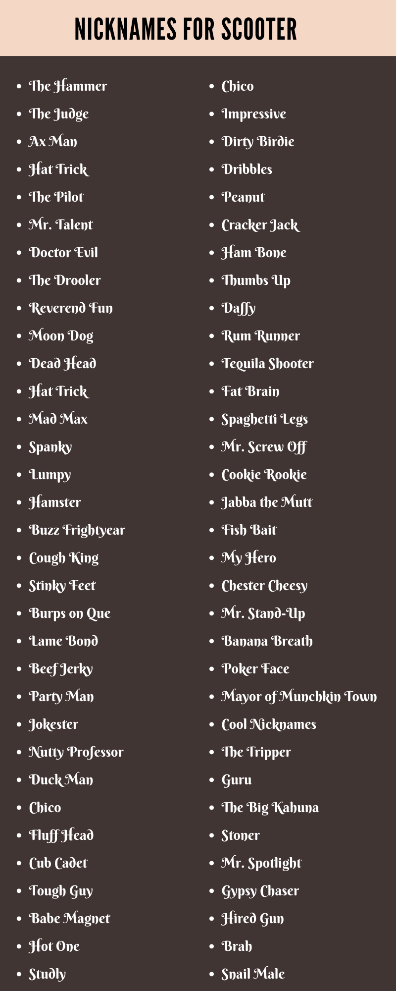 Nicknames for Scooter