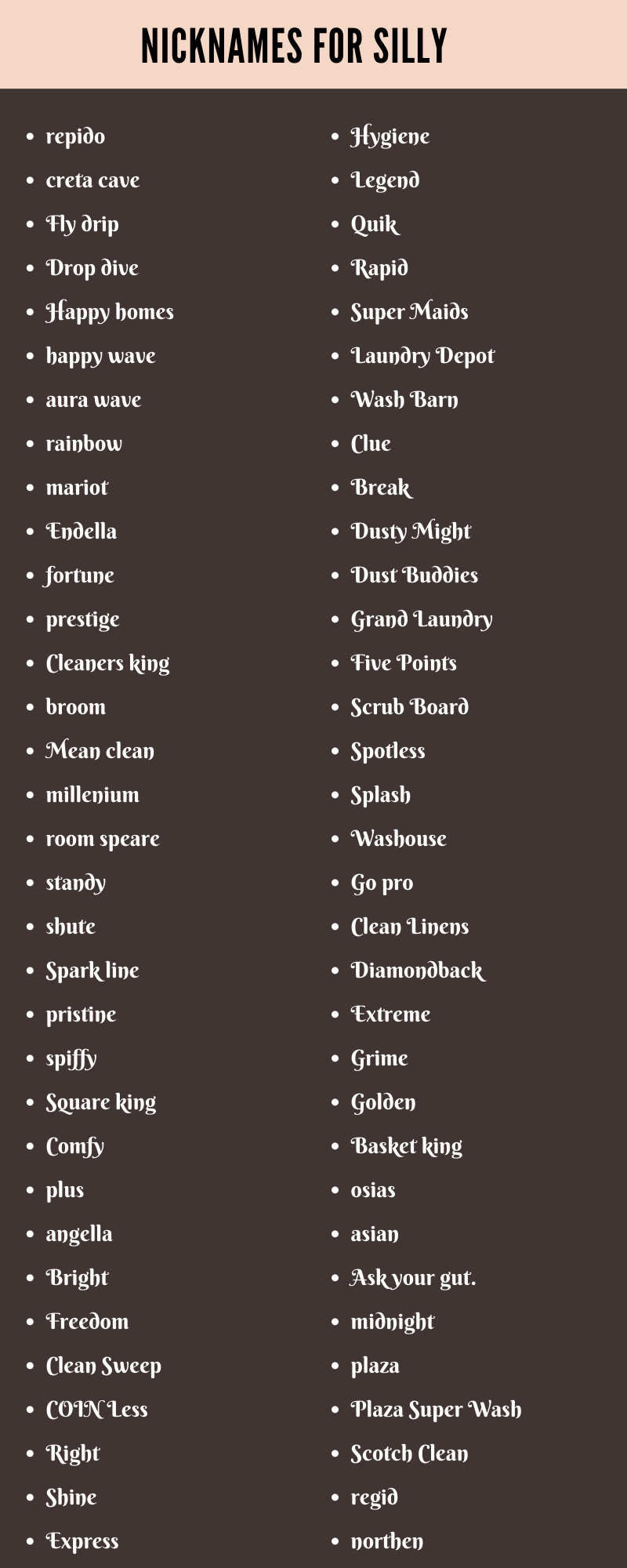 Nicknames for Silly
