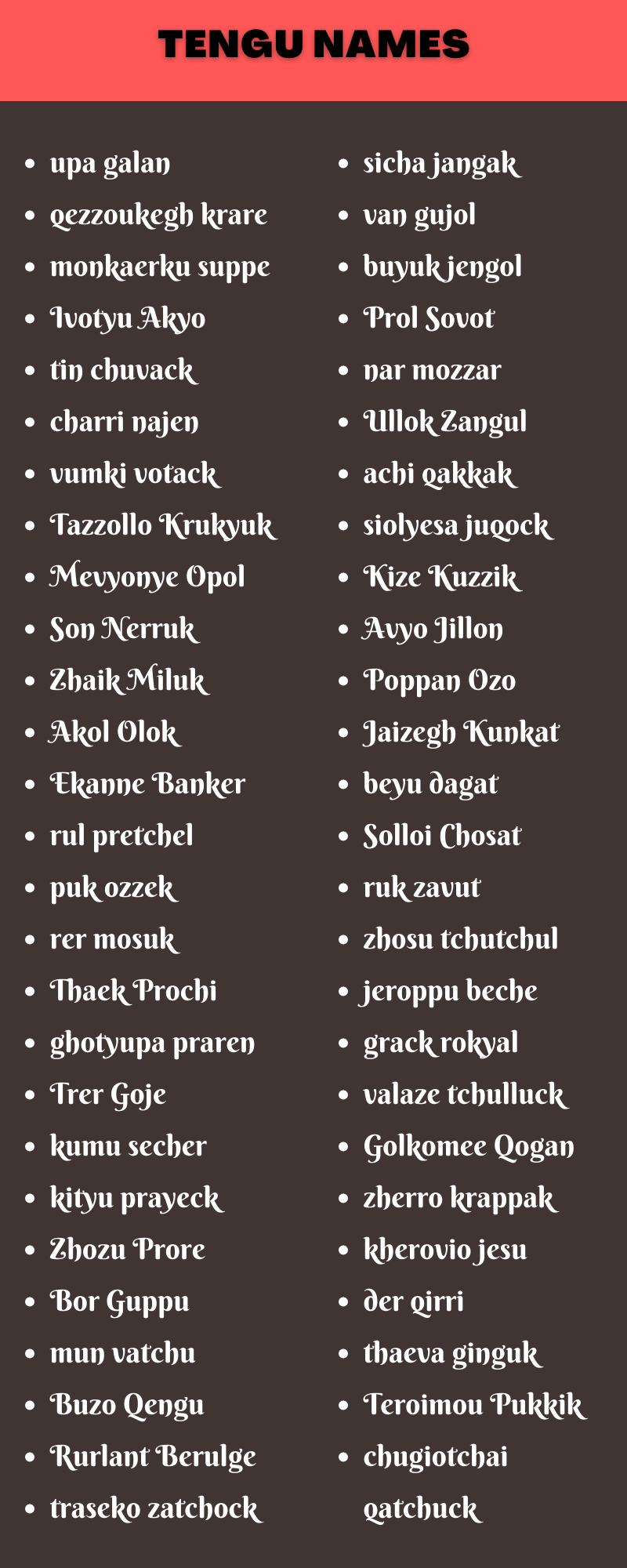 Tengu Names