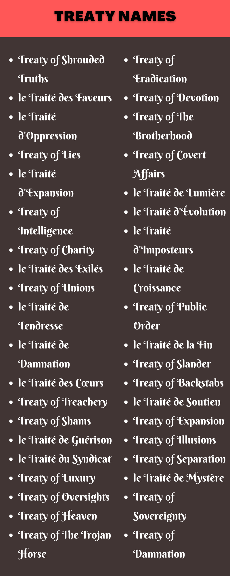 Treaty Names