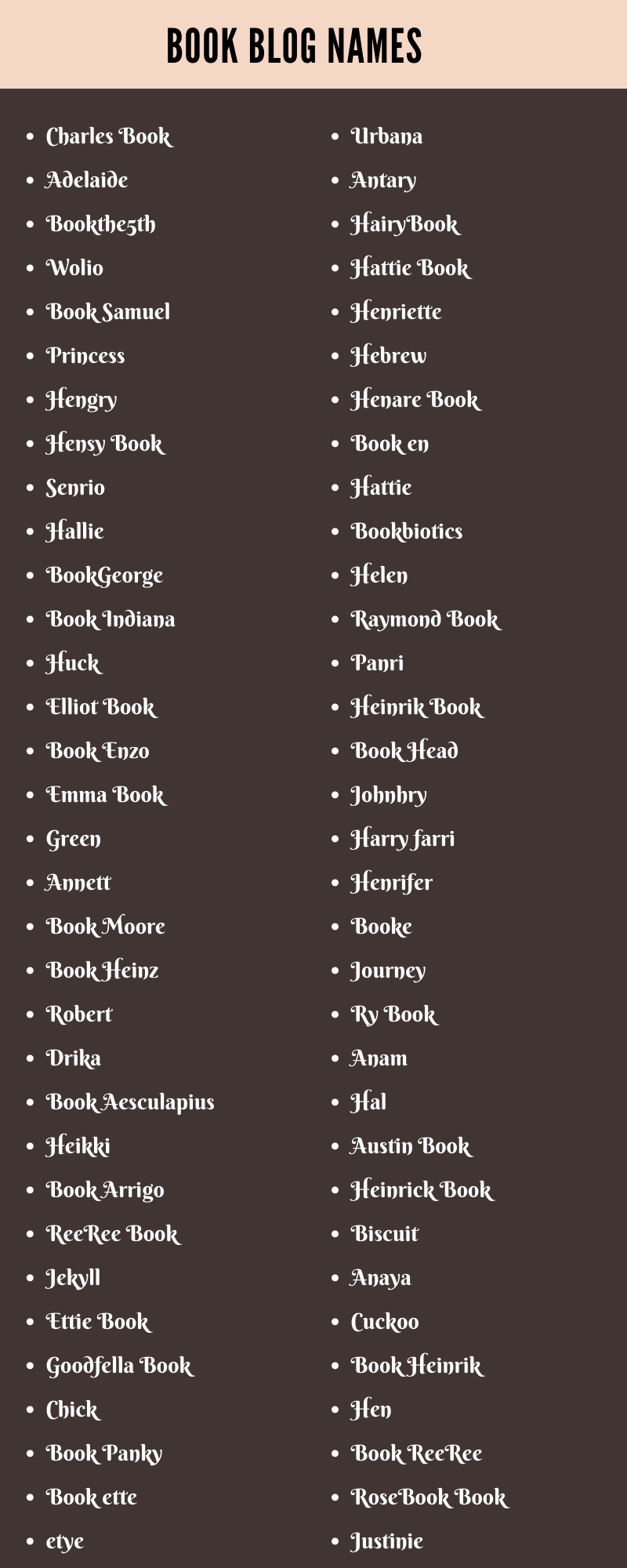 Book Blog Names