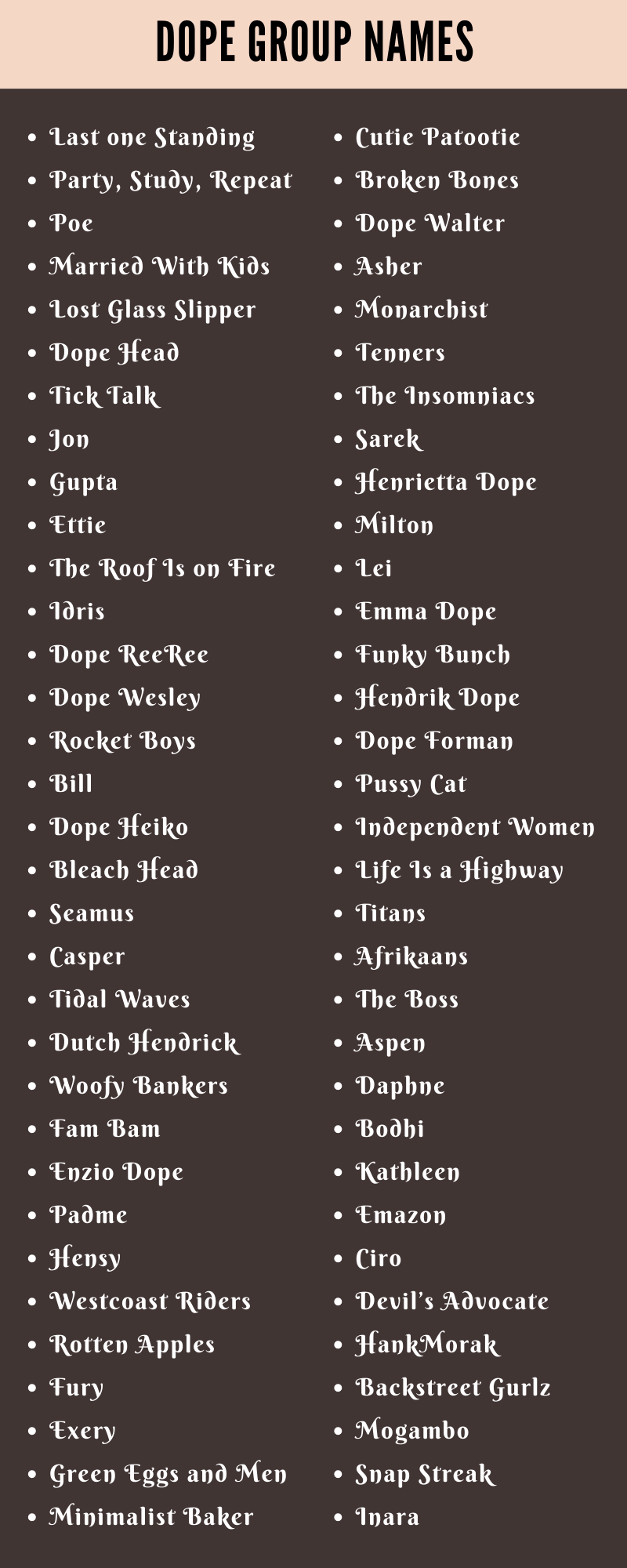 400 Cool Dope Group Names Ideas and Suggestions