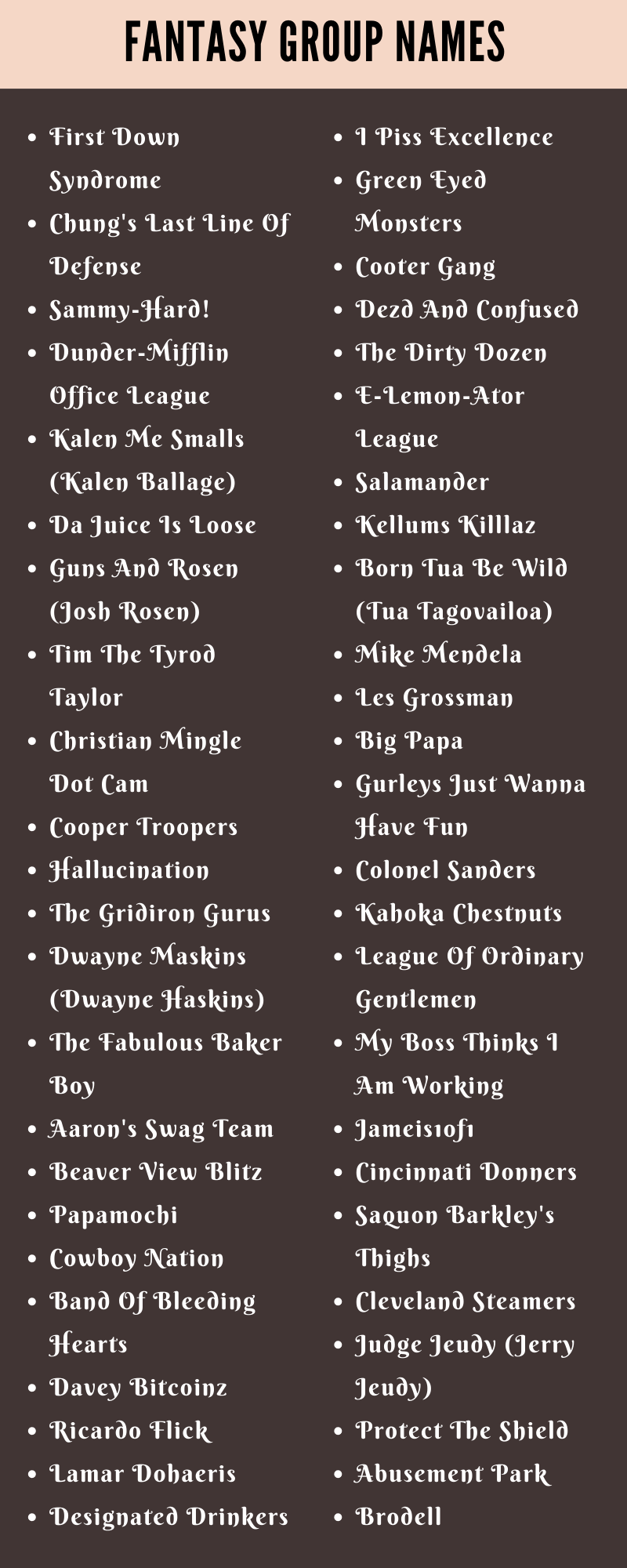 Fantasy Group Names