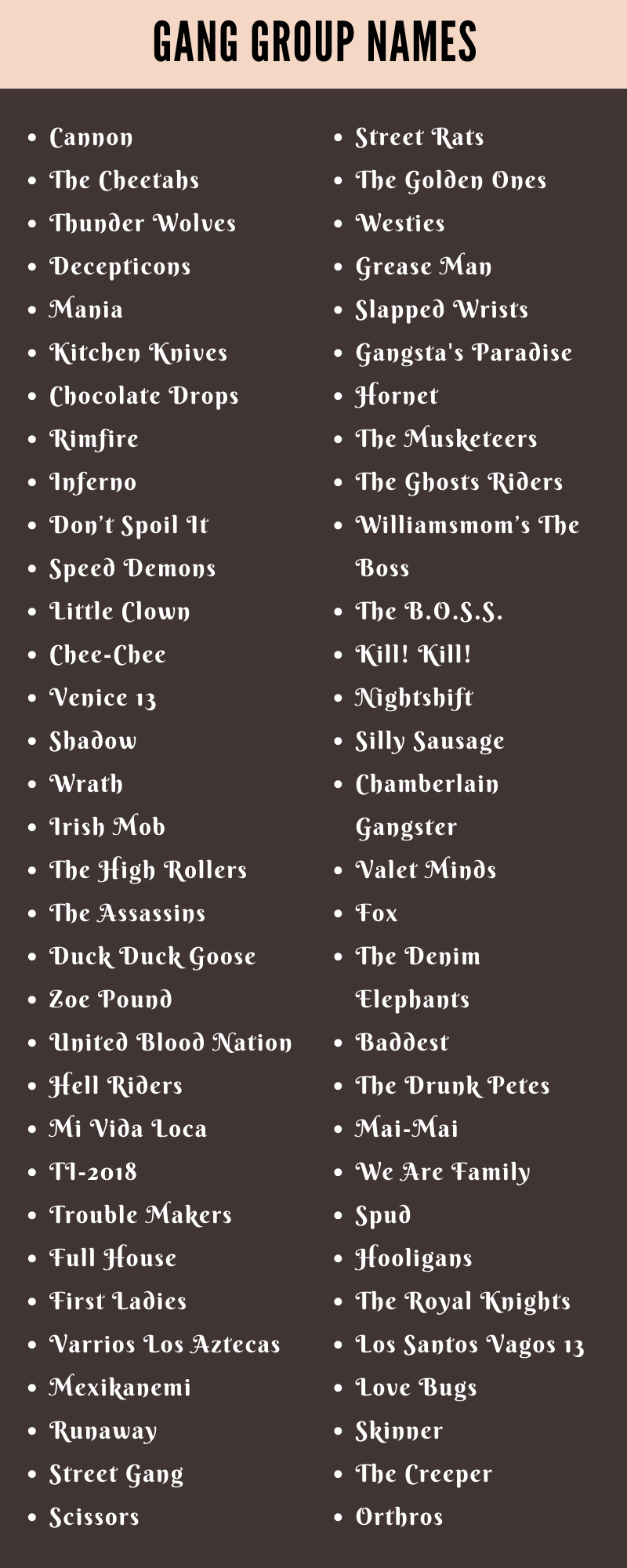 400 Cool Gang Group Names Ideas And Suggestions