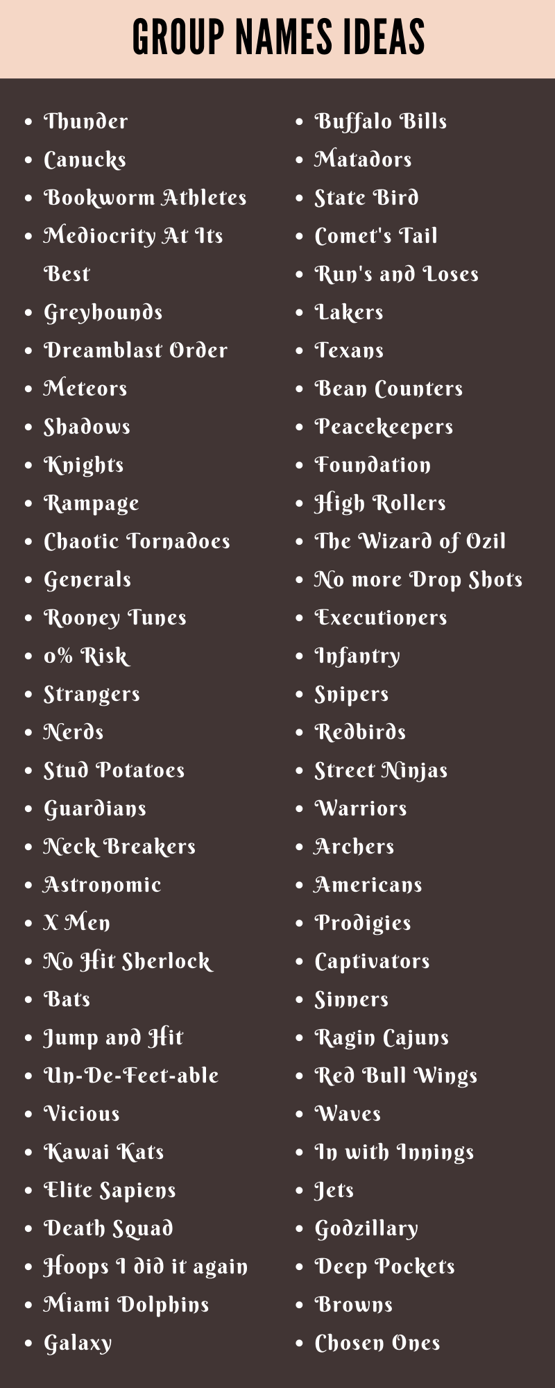 400 Cool Group Names Ideas And Suggestions