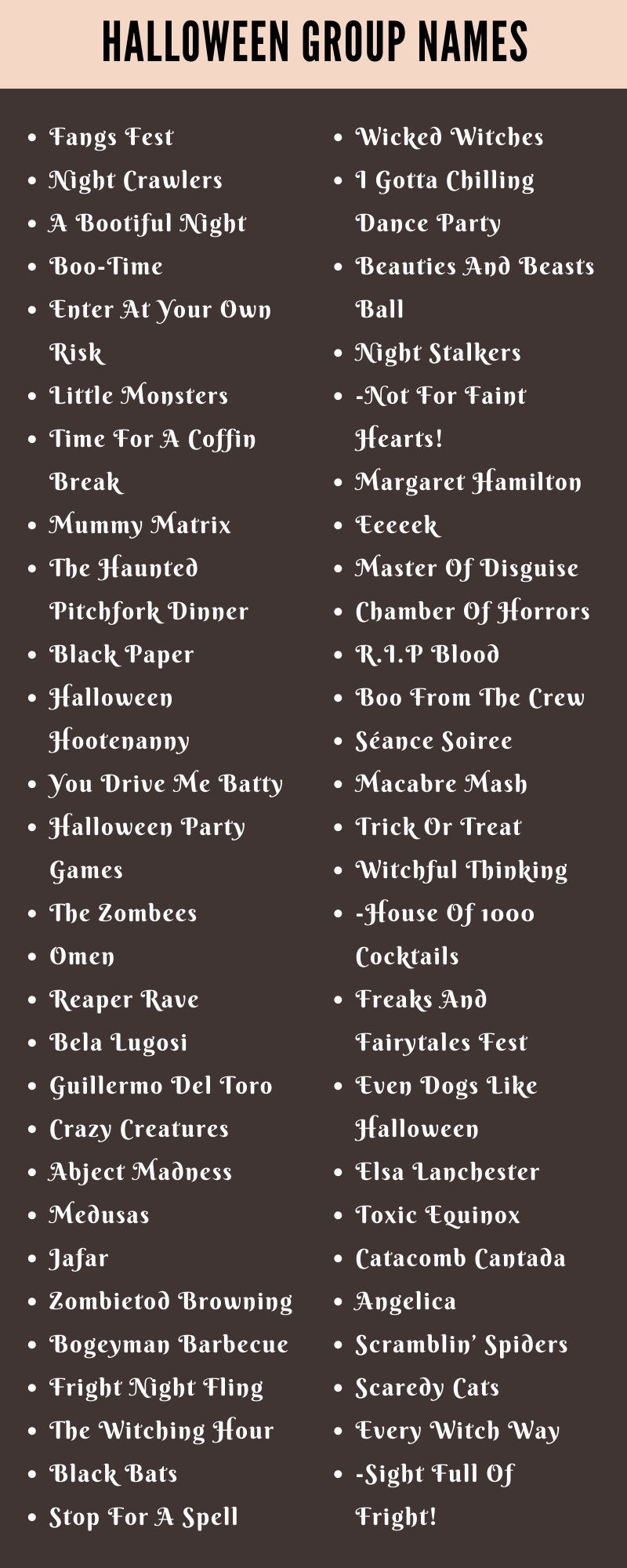 Halloween Group Names