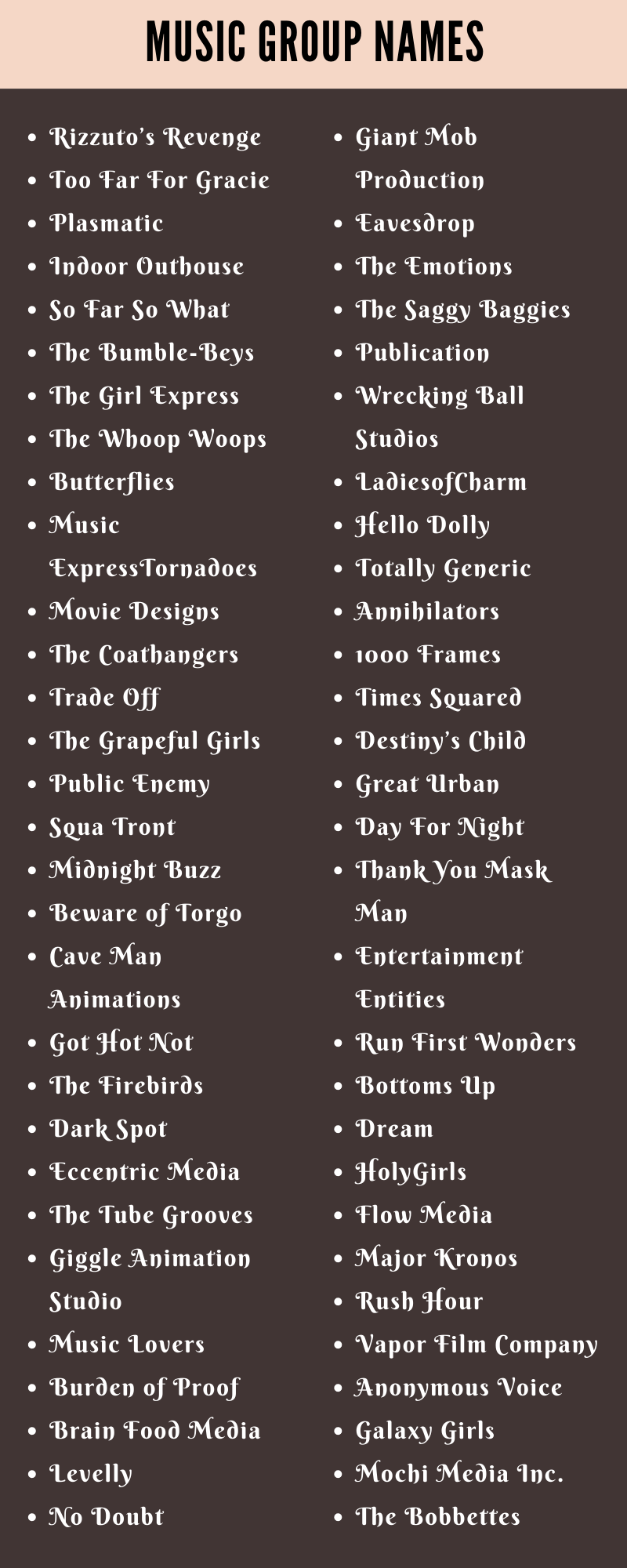 400 Cool Music Group Names Ideas And Suggestions