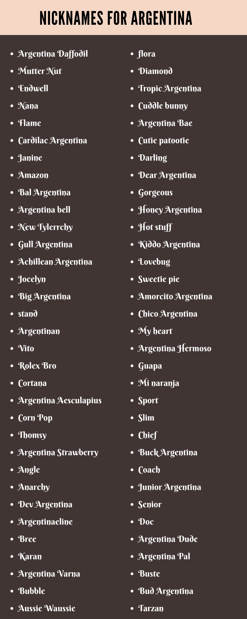 Nicknames for Argentina