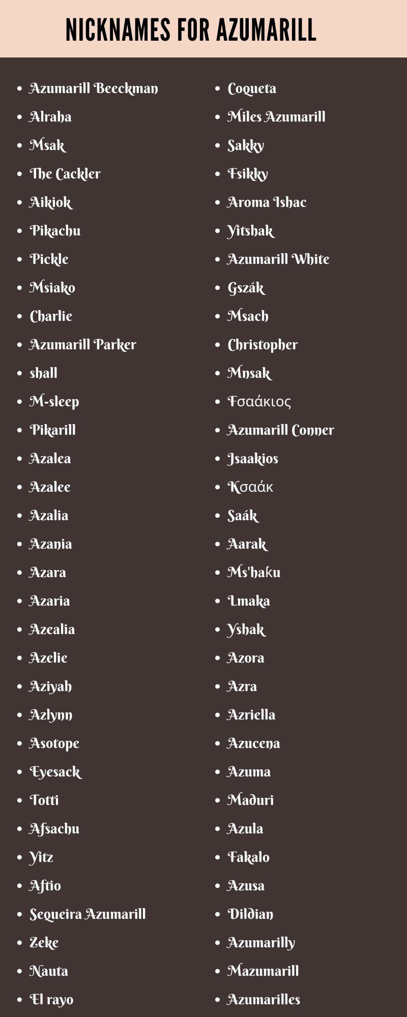 Nicknames For Azumarill