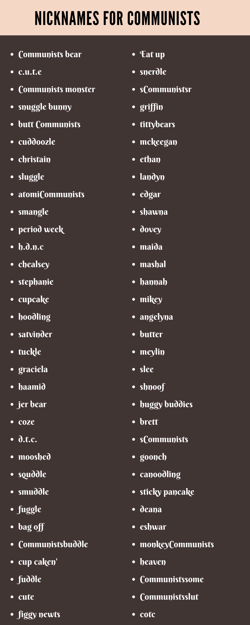 Nicknames For Communists