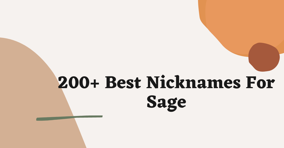 Nicknames For Sage