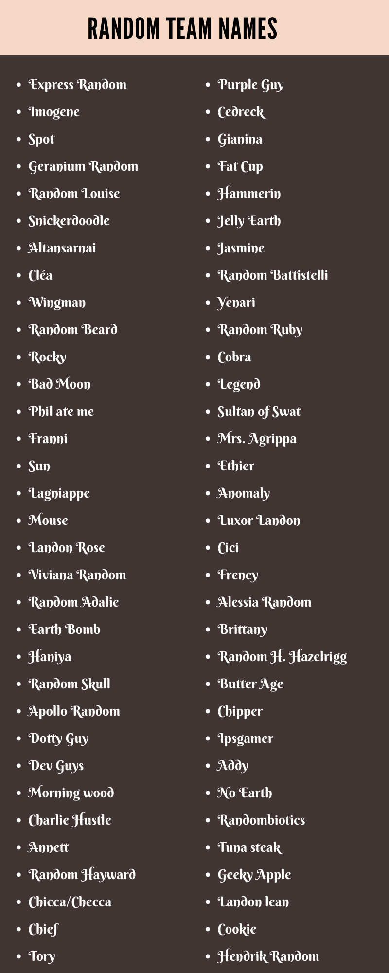 Random Team Names