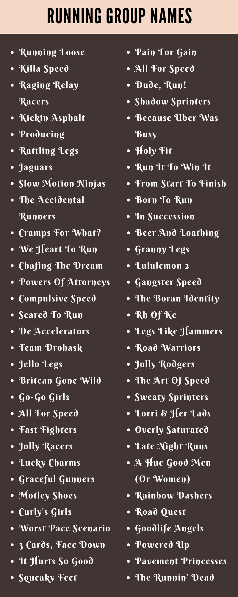 400 Cool Running Group Names Ideas And Suggestions