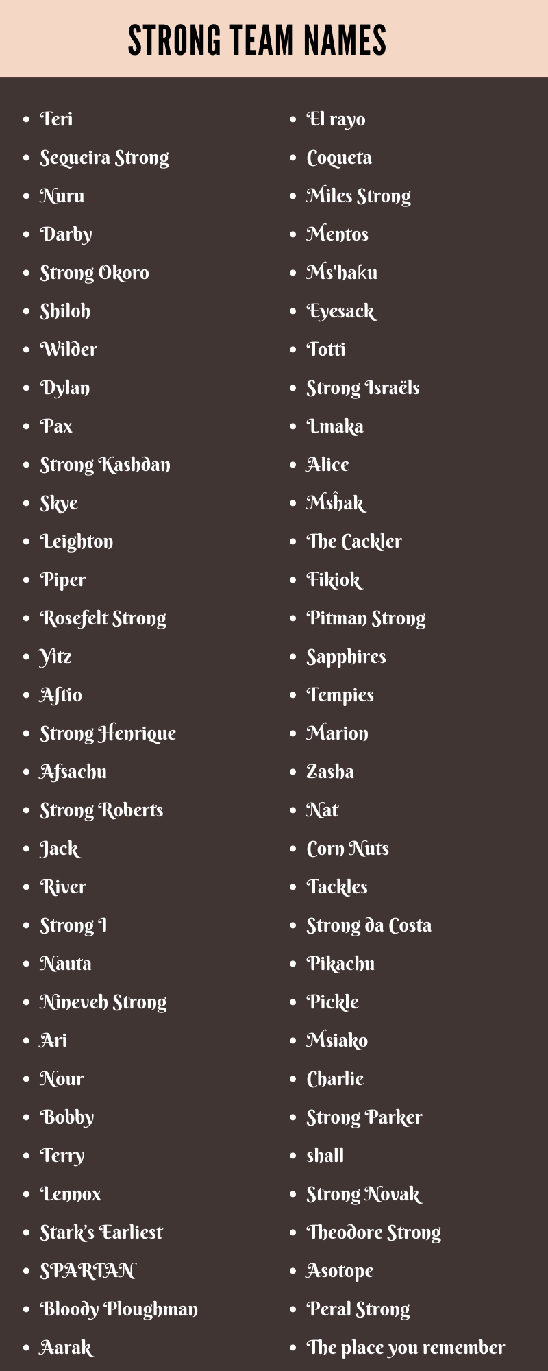 400 Cool Strong Team Names Ideas And Suggestions