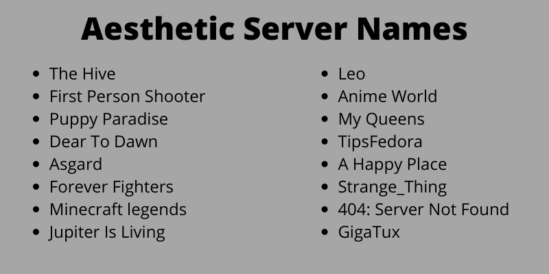 400 Aesthetic Server Names Ideas And Suggestions