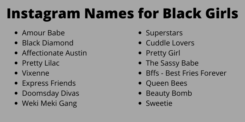 Instagram Names for Black Girls