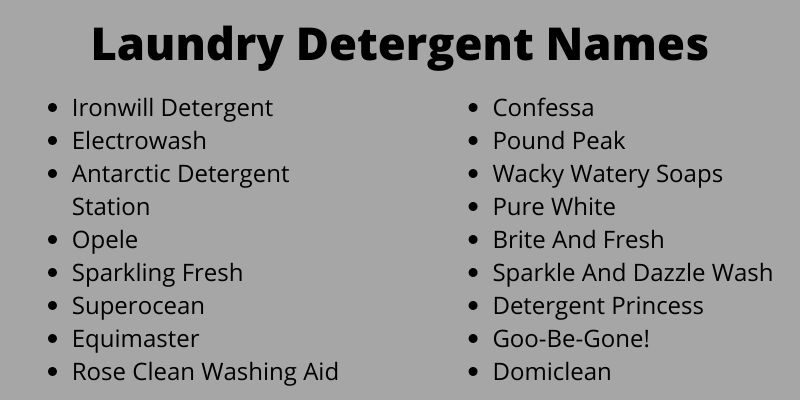 Laundry Detergent Names