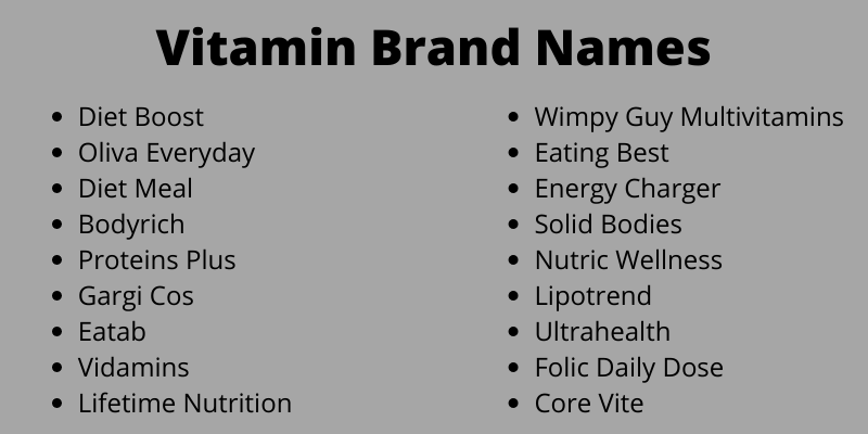 Vitamin Brand Names