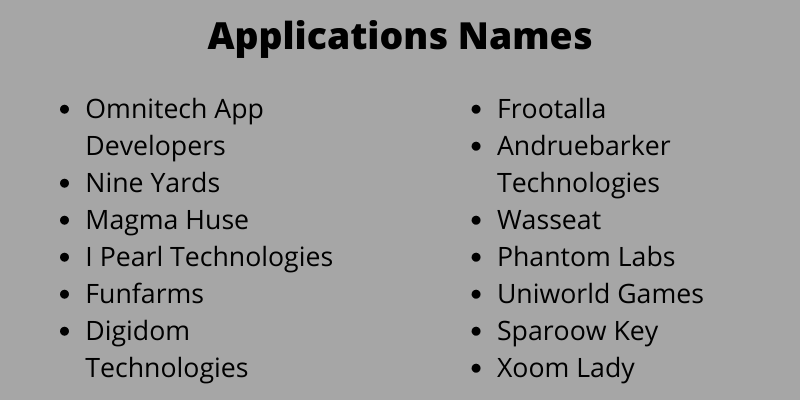 Applications Names
