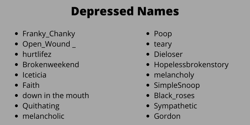 Depressed Names