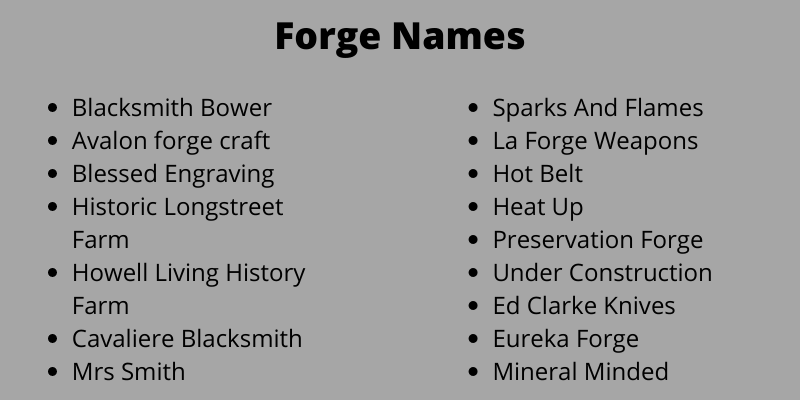 Forge Names