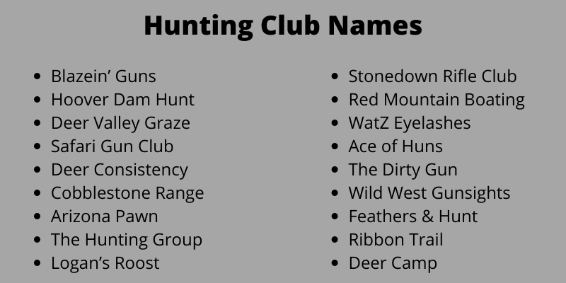 Hunting Club Names