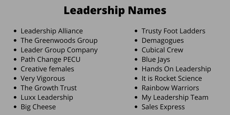 Leadership Names