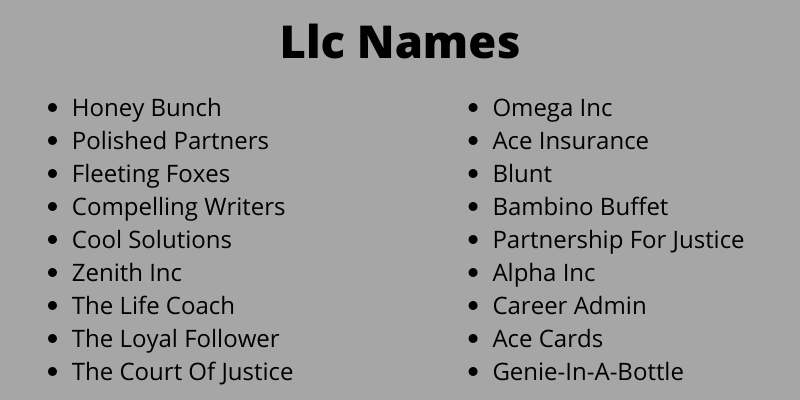 Llc Names