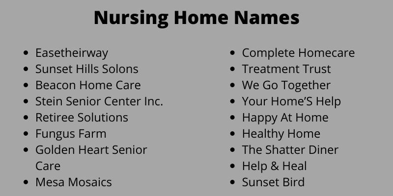 Nursing Home Names