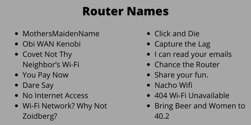 Router Names