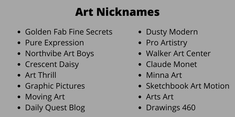 Art Nicknames