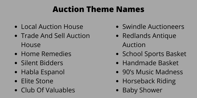 Auction Theme Names