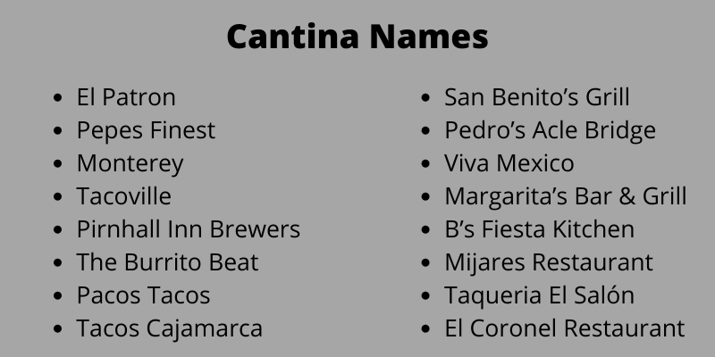 Cantina Names