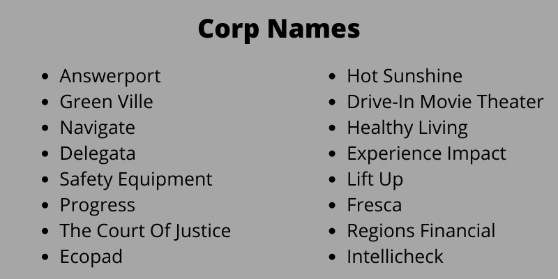 Corp Names