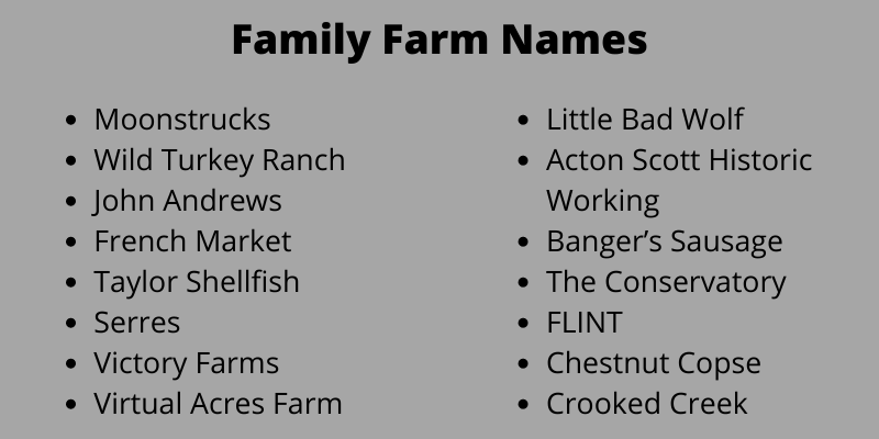 Family Farm Names