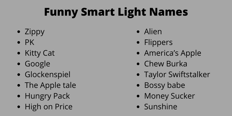 Funny Smart Light Names