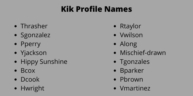 Kik Profile Names