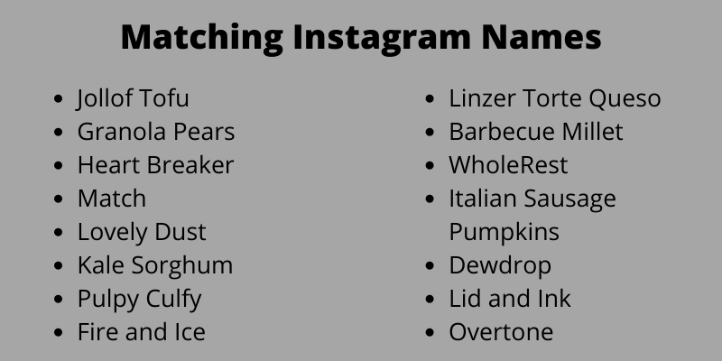Matching Instagram Names