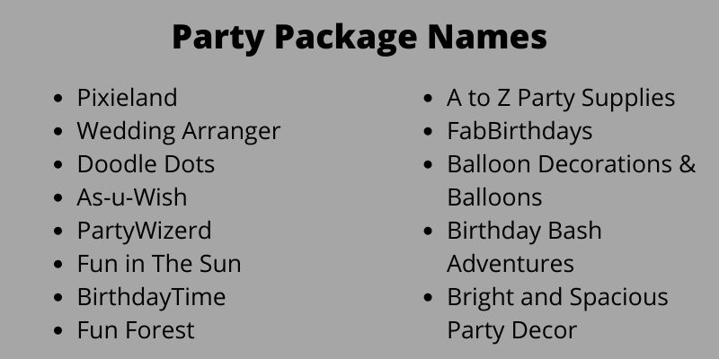 Party Package Names