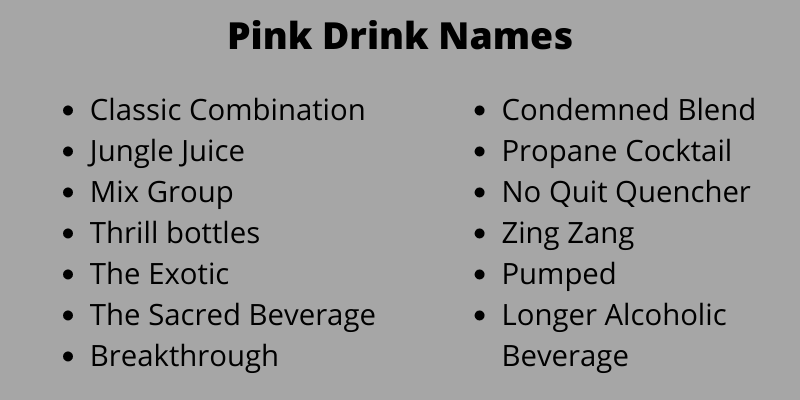Pink Drink Names