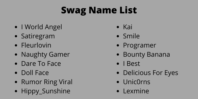 Swag Name List